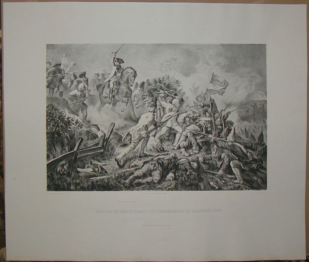 Lindenschmit (artist)-Grill (engraver): Loudon in der Schlacht bei Kunnersdorf. 1759.