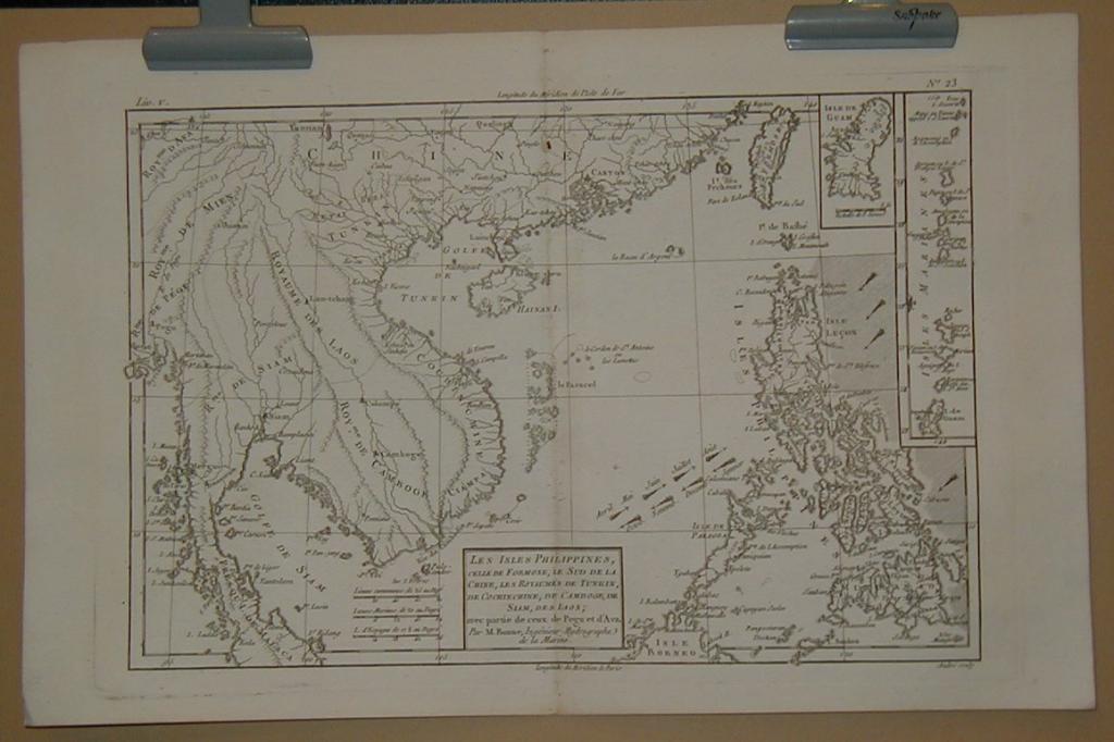 Bonne, Rigobert: Les Isles Philippines, celle de Formose, le Sud de la Chine, les Royaumes de Tunkin, de Cochinchine, de Camboge, deSiam, des Laos; avec partie de ceux de Pegu et d'Ava.