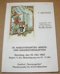 Auktionhaus, Meixner: ANSICHTKARTEN-BRIEFE-UND GANZSACHENAUKTIONEN 1993/38