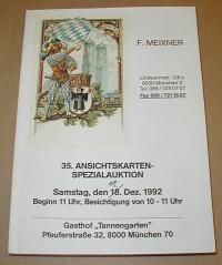 Auktionhaus, Meixner: ANSICHTKARTEN-BRIEFE-UND GANZSACHENAUKTIONEN 1992/35