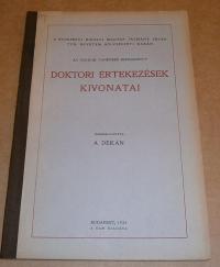 Doktori értekezések kivonatai. 1925-26. Pázmány Péter Tud. Egy