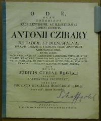 Elenyák, Georgius: Ode quam Honoribus... Antonii Cziráky