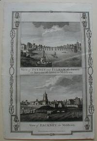 Thorton William: View of Putney and Fulham the former in Surry and the latter in Middlesex. View of Hackney, in Middlesex