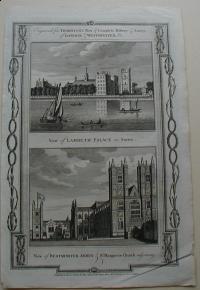 Thorton William: View of Lambeth Palace in Surrey. View of Westminster Abbey St. Margarets Church adjoining