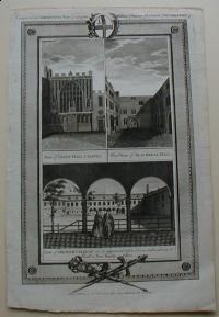 Thorton William: View of Guild-Hall Chapel. West View of Blackwell Hall. View of Gresham College
