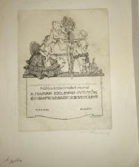 RÉVÉSZ Kornél: Hálás köszönetet mond a Magyar Ex libris Gyűjtők És Grafikabarátok Egyesülete. 1. próba