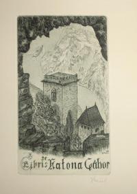 Dániel Viktor (1926 - 2001): Ex libris Dr. Katona Gábor